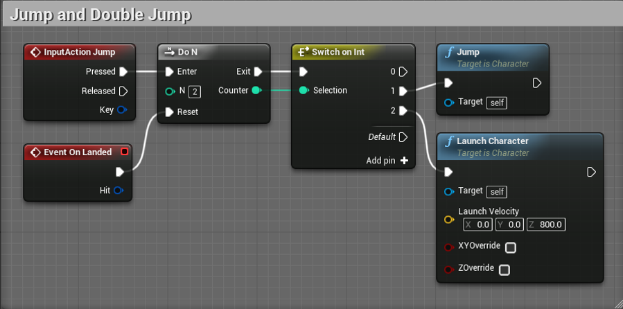 unreal engine scripting for double jump